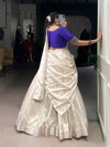 White Colour Polyestar Viscose Border Lehenga With Blouse Dupatta Wholesalers In Delhi